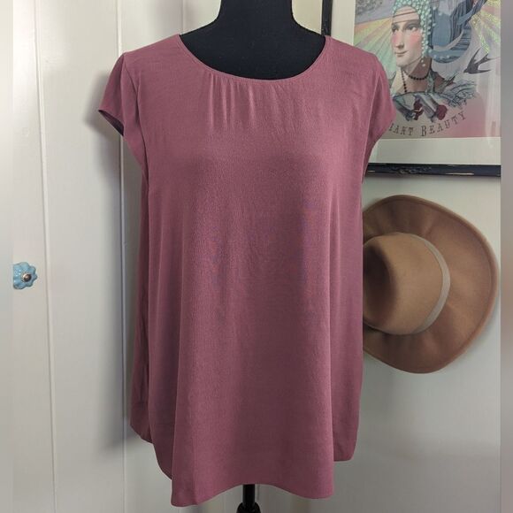 Aritzia Wilfred Free Mauve Classic Top MD Quiet Luxury Capsule Romantic Feminine - Picture 1 of 10